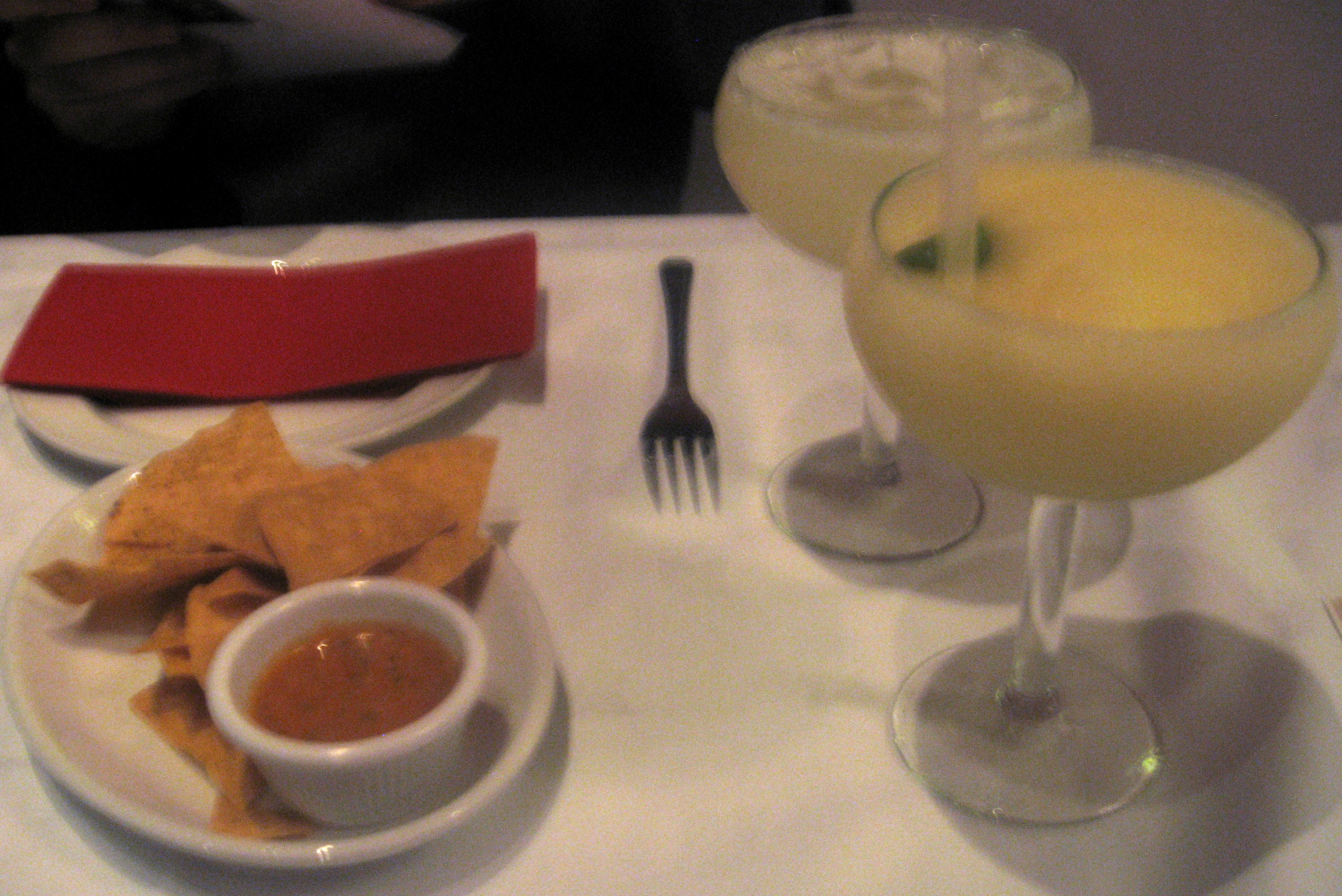 Margaritas and tortilla chips